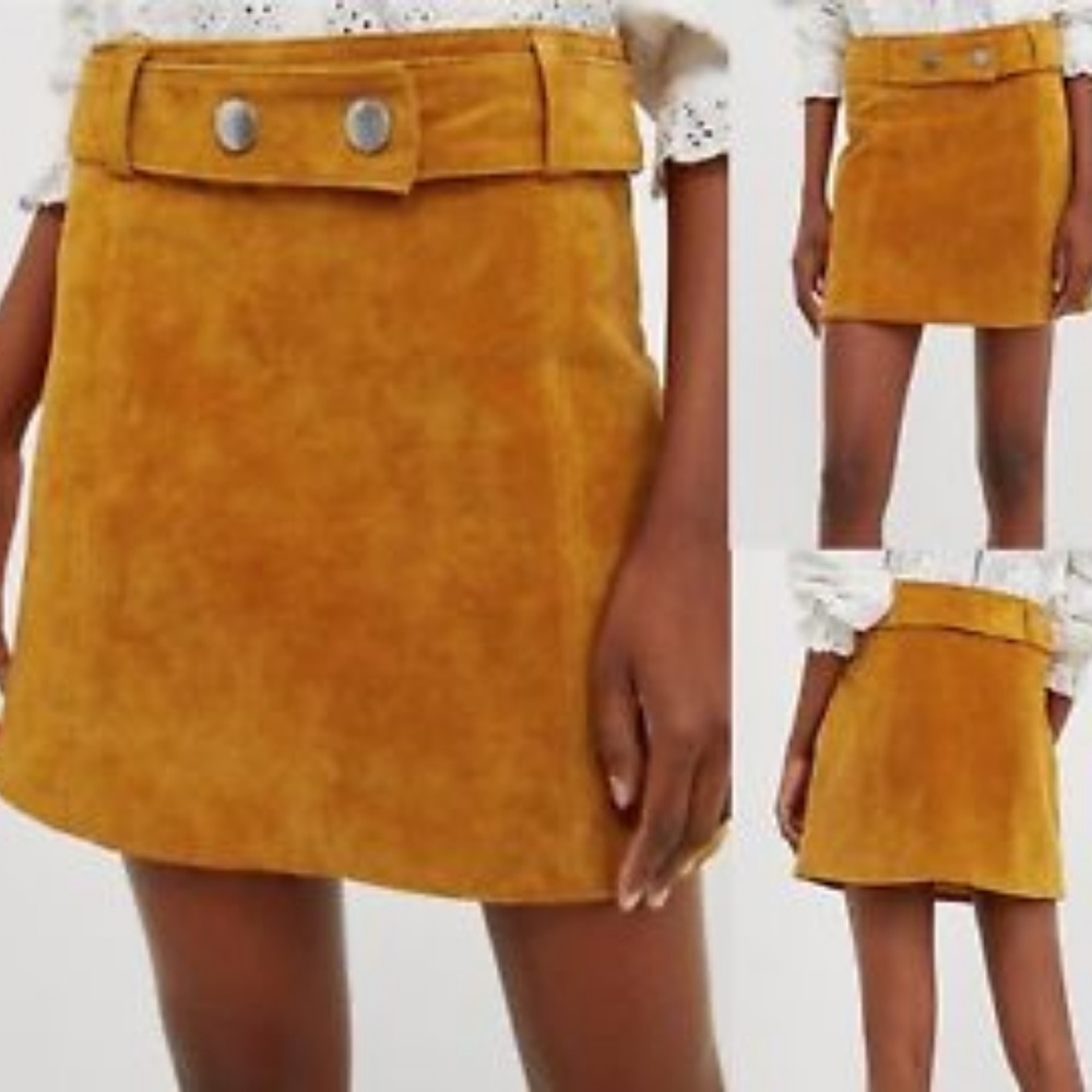 ZARA Faux suede mini skirt Medium